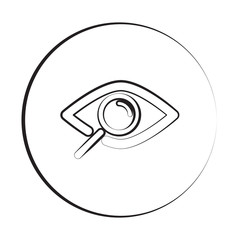 Black ink style Observation icon with circle