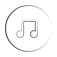 Black ink style Notes icon with circle