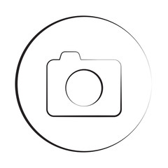 Black ink style Camera icon with circle