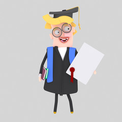 Graduate blonde man with diploma paper and book

Easy combine! Custom 3d illustration contact me!