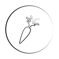 Black ink style Carrot icon with circle