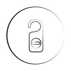 Black ink style Hotel Hanger icon with circle