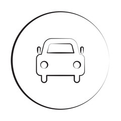 Obraz premium Black ink style Car icon with circle