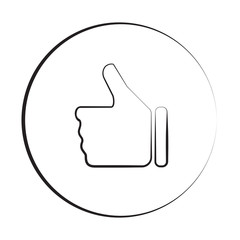 Black ink style Thumb Up icon with circle