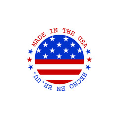 Vector made in USA stamp with flag