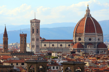 Fototapeta na wymiar Florence dome of the Cathedral called Cupola del Brunelleschi