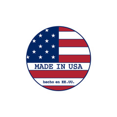Vector made in USA stamp with flag