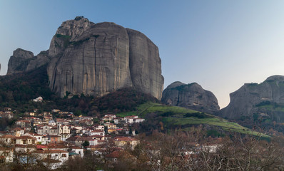 Naklejka premium Hanging monastery at Meteora of Kalampaka in Greece. The Meteora