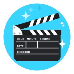 Obraz premium clapperboard on blue