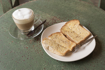 bread with coffee