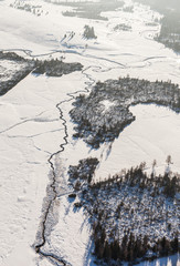 aerial view of the winter  time