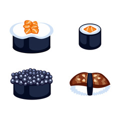 Sushi food vector illustration.