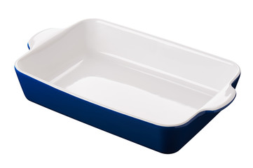 Empty rectangle baking dish for gratin, casserole, cut out