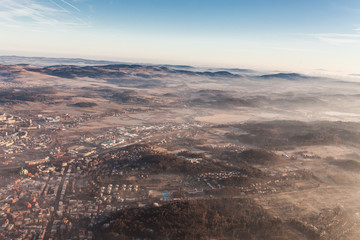 aerial view of the winter  time in Poland