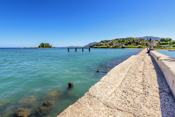 A causeway very popular as a tourist destination in Corfu island. Greece.