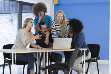 Multiethnic startup business team on meeting