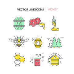 Fototapeta premium Honey Icon Set