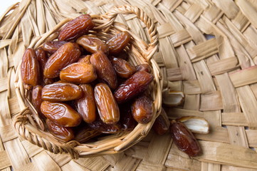 Dried date fruits in a bowl