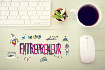 Entrepreneur concept with workstation