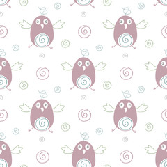 seamless bird pattern and background vector illustration