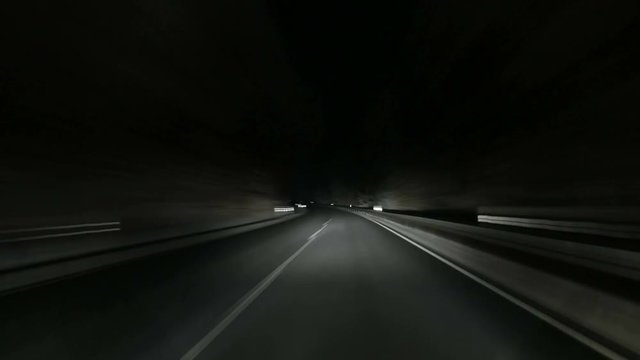 A time lapse of a ride on a german countryroad at night