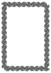 Black and white guilloche vertical frame.  Vector clip art.