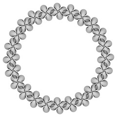Obraz premium Black and white guilloche round frame. Vector clip art.