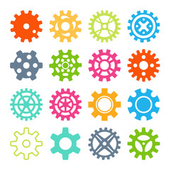 Gear icons isolated vector illustration.