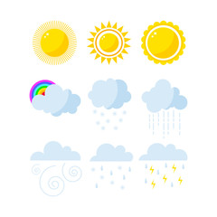 Obraz premium Set of weather icons vector.
