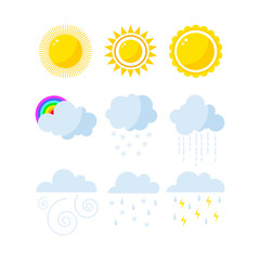 Set of weather icons vector.