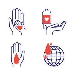 Volunteer icons vector set.