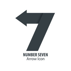 Number Seven and Arrow Icon Logo