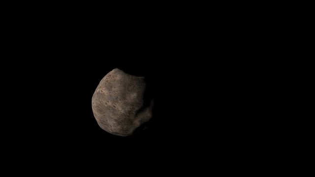 Martian moon Phobos (or other asteroid like object) approaches camera
