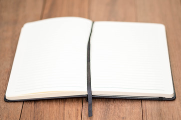 Empty page of notebook in closeup.