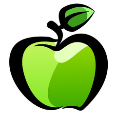 Zielone jabłko - wektor