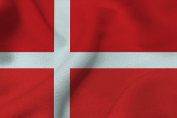 Denmark national flag 3D illustration symbol. 