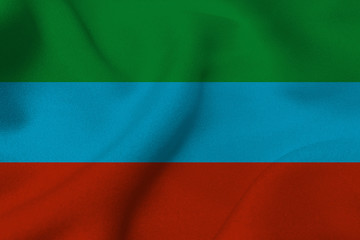 Dagestan republic flag 3D illustration symbol. 