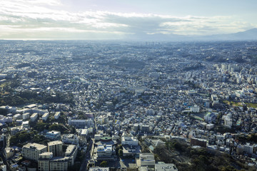 modern residential area aerial view