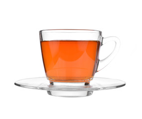 cup of tea on white background