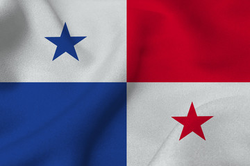 Panama flag 3D illustration symbol. Panama flag