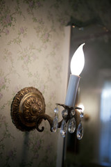 Antique electric wall sconce in St. Paul, Minnesota