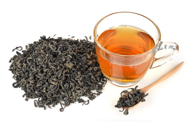 cup of tea on white background