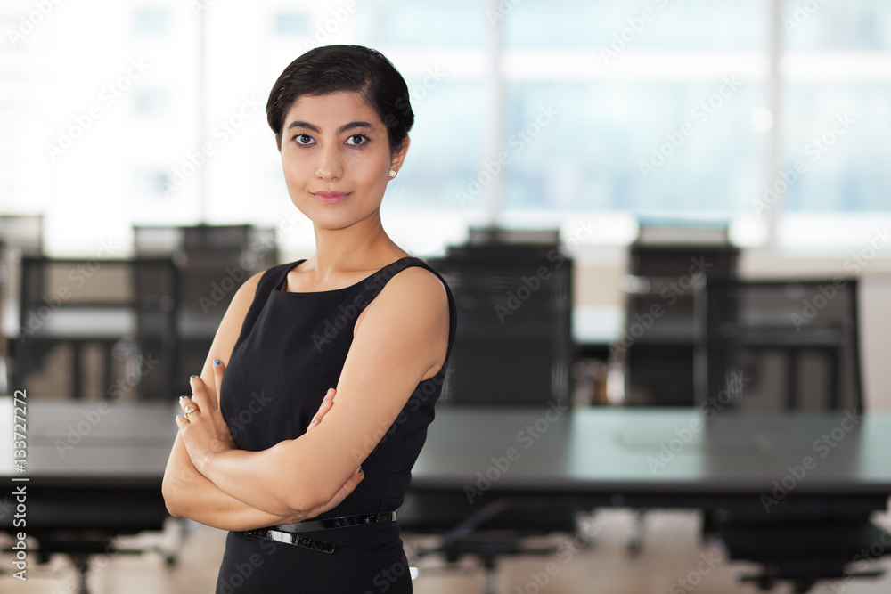 Wall mural closeup of elegant asian business lady in office