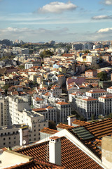 Fototapeta na wymiar View of roofs of Lisboa