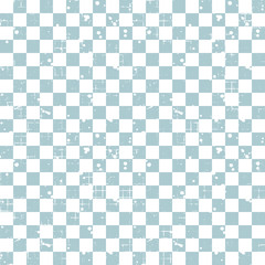 Seamless vector pattern. Blue geometric checkered brown background with squares. Grunge texture with attrition, cracks and ambrosia. Old style vintage design. Graphic illustration.