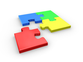 Jigsaw puzzle. 3d illustration.