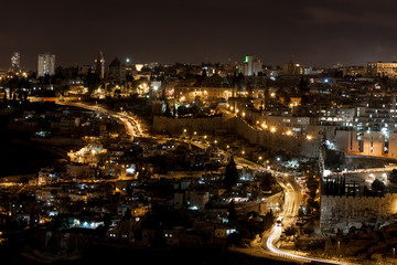 Old Jerusalem Lights at Night - Israel