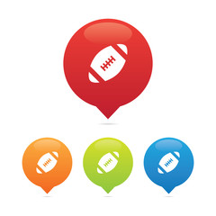 Colorful Round American Football or Rugby Markers