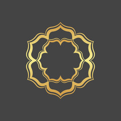 Abstract gold hexagonal frame. 