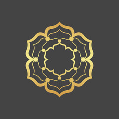 Abstract gold hexagonal frame. 